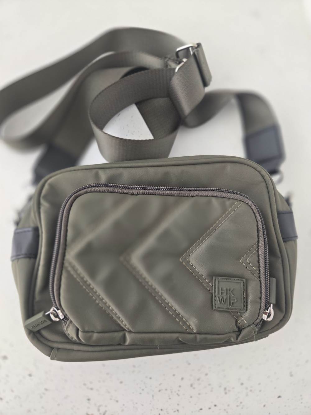 HKWP Quilted Crossbody Bag Olive Green